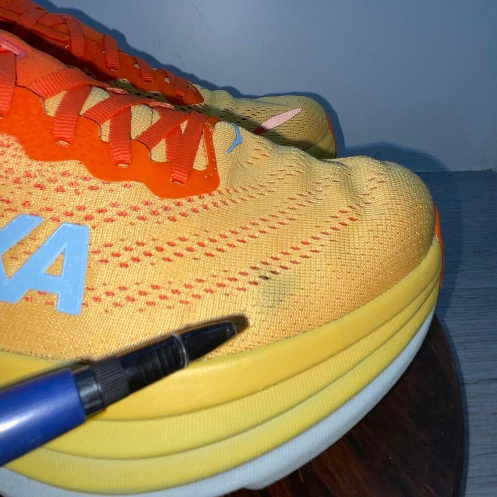 Hoka One One Bondi 8 Mens 9.5 D Shoes Orange Running Sneaker 1123202 PBAY - Picture 10 of 12